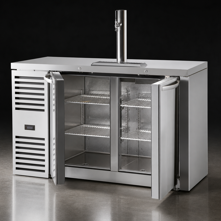 Product image #3 for True Premier Bar Two-Section Refrigerated Draft Bar Cooler with 1-Faucet Column, Stainless Steel, 52 Inches Wide