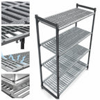 Thumbnail image #3 for Cambro Camshelving® Basics Plus CBU214272V4580 4-Shelf Stationary Starter Vented Polymer Shelving Unit, 42" W x 21" D x 72" H, Brushed Graphite