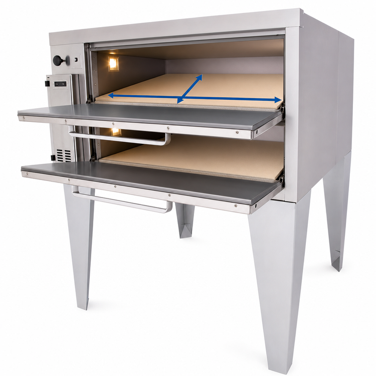 Product image #3 for Bakers Pride Super Deck Series Gas Pizza Deck Oven, 36" W x 34-1/2" D Ceramic Bake Deck, 8" High Chamber