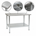 Thumbnail image #3 for BlendPort Deluxe Series 30 x 30 Square Flat Top Stainless Steel Work Table with Adjustable Galvanized Undershelf