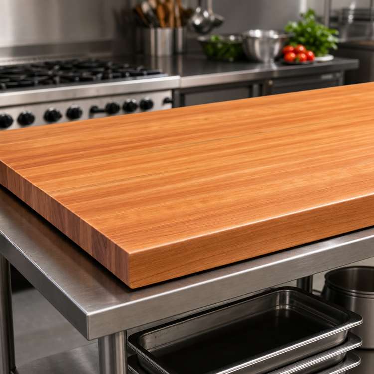 Product image #3 for John Boos Boos Block American Cherry Edge Grain Kitchen Countertop, 108" W x 30" D x 3" Thick, Varnique Finish