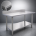 Thumbnail image #3 for Omcan Standard Series 84-Inch x 30-Inch Stainless Steel Work Table with 4-Inch Backsplash and Undershelf