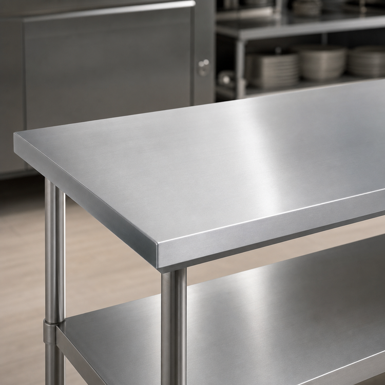 Product image #4 for John Boos Stainless Steel Countertop with Particle Board Underlayment, 120 x 25 Inches, Flat No-Backsplash