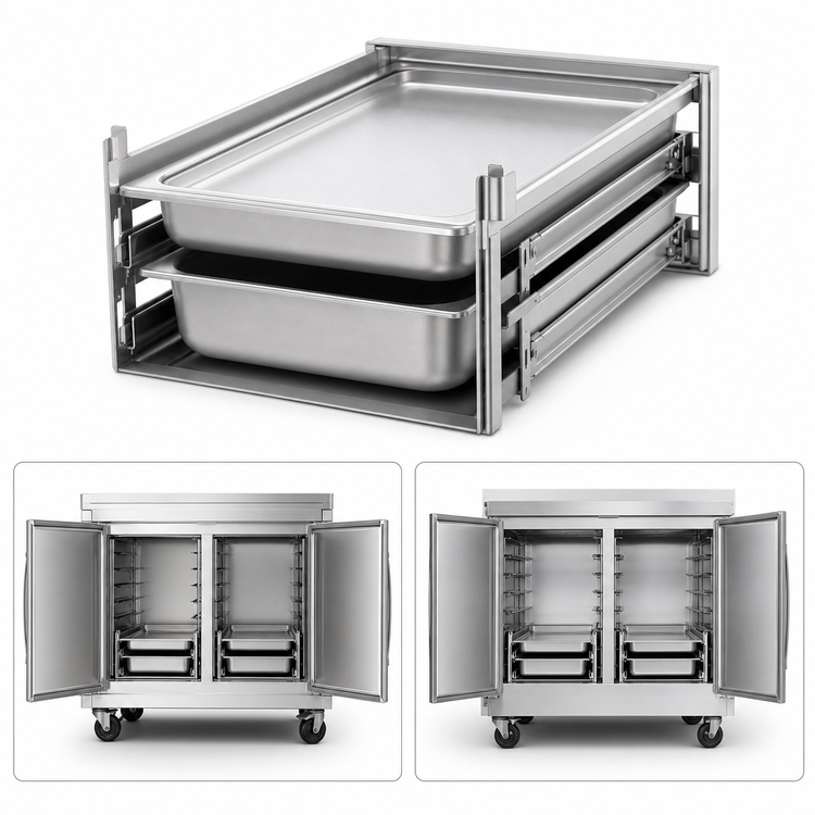 Product image #3 for Metro MBQ Mini Rack Tray/Tote Slide Accessory for 18 x 26 Sheet Pans and 12 x 20 x 3 Steam Table Pans