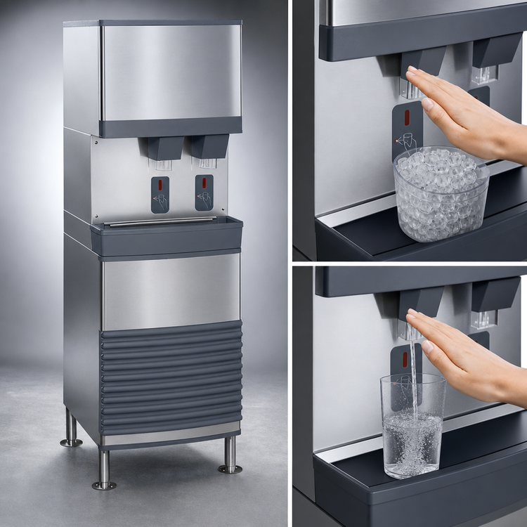 Product image #3 for Follett Symphony Plus 50FB414W-S Freestanding Ice and Water Dispenser with 425 lb. Chewblet Ice Production