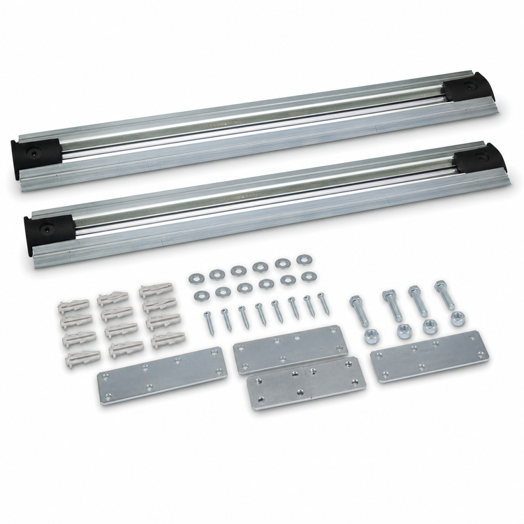 Product image #3 for Quantum Single Unit Floor Track Assembly Kit with 2 x 11 Ft V-Groove Aluminum Tracks
