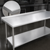 Thumbnail image #3 for Duke Deluxe 16-Gauge 300 Series Stainless Steel Work Table with 1-1/8-Inch Riser and Stainless Undershelf, 30 x 120 Inches