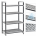 Thumbnail image #3 for Cambro Camshelving Elements XTRA 4-Tier Stationary Starter Polymer Shelving Unit, 24 x 42 x 72 Inches, Vented, Speckled Gray