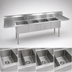 Thumbnail image #3 for BK Resources Four Compartment Sink with Left and Right Drainboards, 100