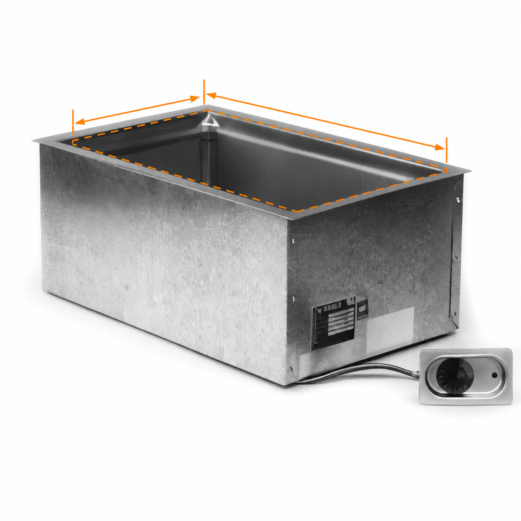 Product image #3 for Eagle Built-In Rectangular Electric Hot Well Food Warmer with Drain, 12" x 20" Pan Opening