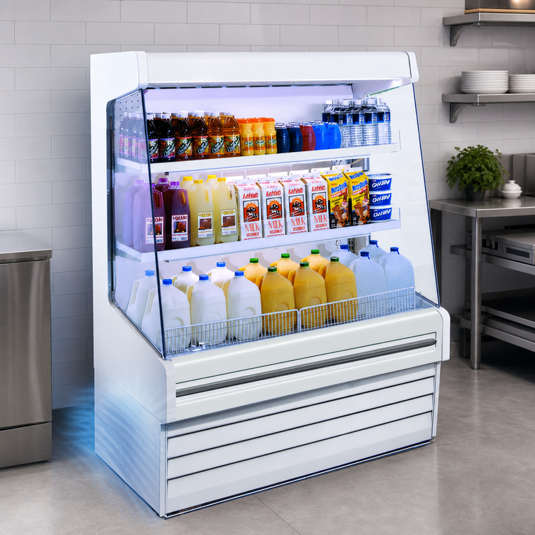 Product image #3 for Howard-McCray Ovation Series Vertical Dairy Open Merchandiser Open-Air Cooler, 63"W x 60"H, Self-Contained, White