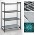 Thumbnail image #3 for Cambro Camshelving Basics Plus 4-Shelf Stationary Starter Unit, 18 x 42 x 72 Inches, Mixed Vented/Solid, Brushed Graphite