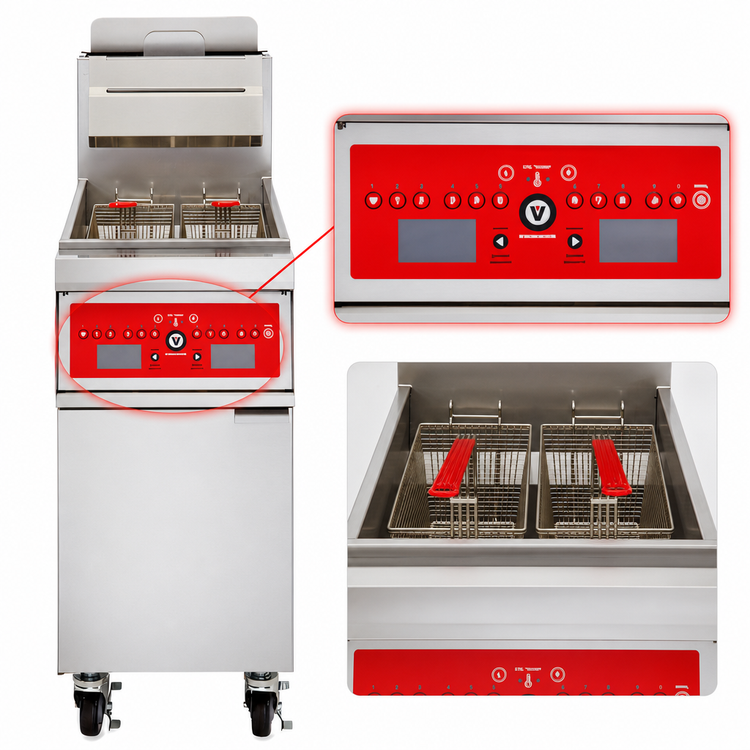 Product image #4 for Vulcan PowerFry5 High-Efficiency Freestanding Gas Fryer with Programmable Computer Controls, 45-50 lb Capacity