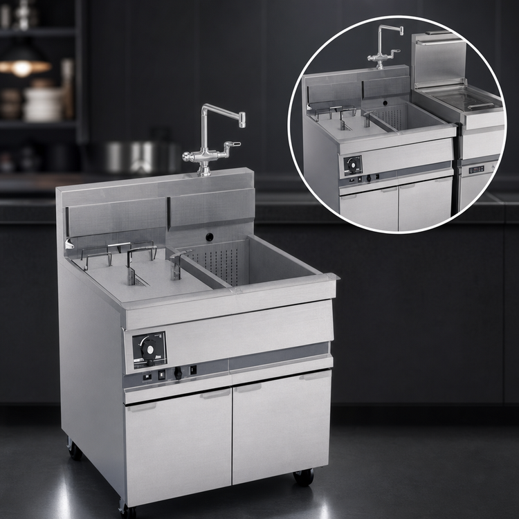 Product image #3 for ANETS RSF-18 Pasta Rinse Tank with Hot/Cold Rinse/Fill Faucet for 18-Inch Pasta Pro