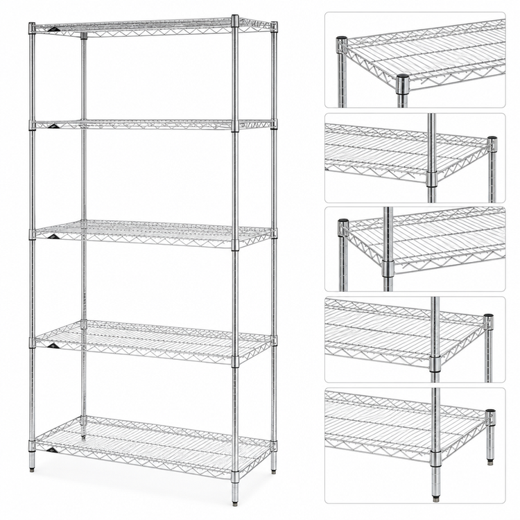 Product image #3 for Metro Super Erecta 5-Shelf Chrome Plated Starter Wire Shelving Unit, 42 x 18 x 74 Inches