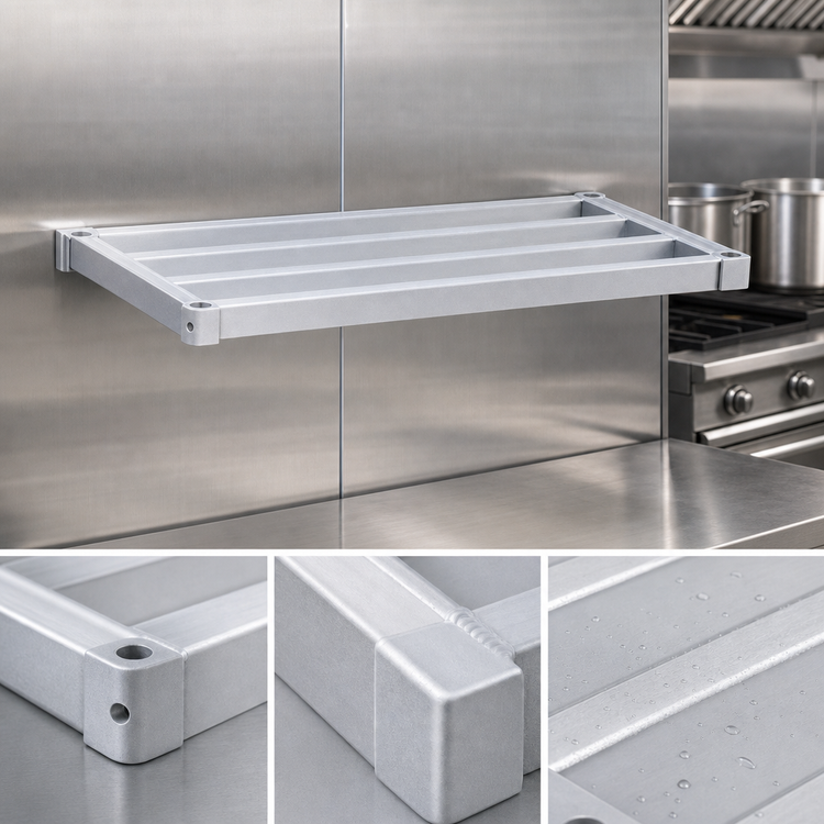 Product image #4 for New Age 1842HD Heavy-Duty Wall-Mounted Aluminum Shelf, 42 x 18 Inches, 2,000 lb Capacity