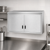 Thumbnail image #3 for Commercial Wall-Mounted Stainless Steel Storage Cabinet with Locking Hinged Doors and 2 Shelves