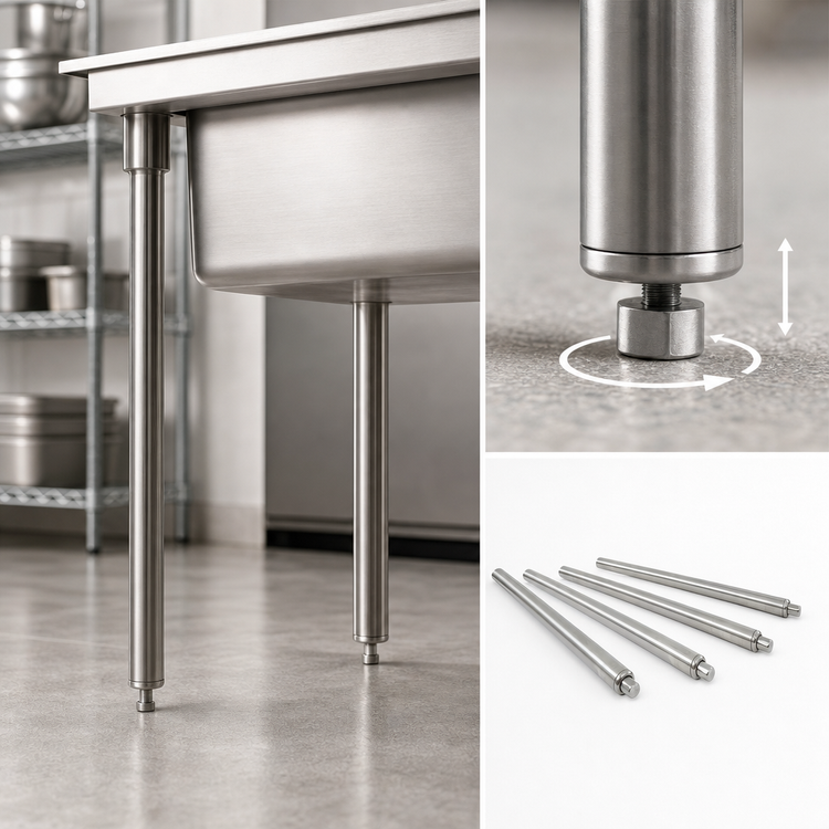 Product image #4 for John Boos Stainless Steel Sink Legs and Feet, 22-Inch Height, Set of 4