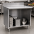 Thumbnail image #3 for Spec-Master Open Front Stainless Steel Cabinet Base Work Table with Backsplash, 72 x 30 Inches