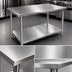 Thumbnail image #3 for John Boos 72 x 48-Inch 14-Gauge 300 Series Stainless Steel Top Work Table with Adjustable Undershelf
