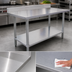 Thumbnail image #3 for Omcan Standard Series 18-Gauge 430 Stainless Steel Work Table with 4-Inch Backsplash and Undershelf, 72 x 30 x 38 Inches