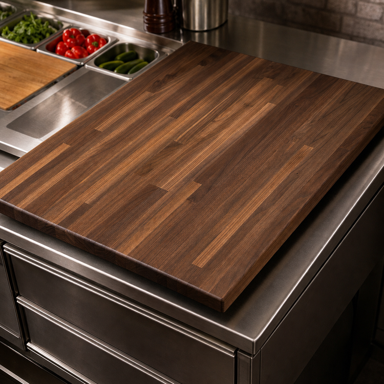 Product image #3 for Boos Block American Black Walnut Kitchen Countertop, Blended Edge Grain, 60 x 25 x 1-1/2 Inch, Varnique Finish