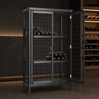 Thumbnail image #3 for Eagle Group BW1448BL-SC 48-Inch Black 3-Tier Bulk Wine Storage Unit with Hinged Security Doors, 240-Bottle Capacity