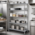 Thumbnail image #3 for Steel Works Stainless Heavy Duty 5-Tier Commercial Wire Shelving Unit, 24 x 60 x 84 Inches, 800 lb. Capacity
