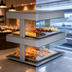 Thumbnail image #3 for HotFrost™ HF91-2-HFL-HFL Dual Tier Hot/Cold Switchable Drop-In Merchandiser - 93 Inch, (3) 18x26 Inch Sheet Pans Per Tier