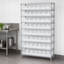 Thumbnail image #3 for Quantum Stationary Wire Shelving Bin System Unit with 10 Shelves and Clear Bins, 74-Inch High