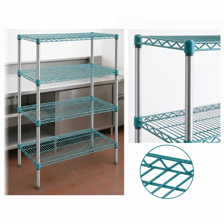 Product image #3 for EagleGard 4-Tier Stationary Starter Wire Shelving Unit, 60 x 18 x 74 Inches