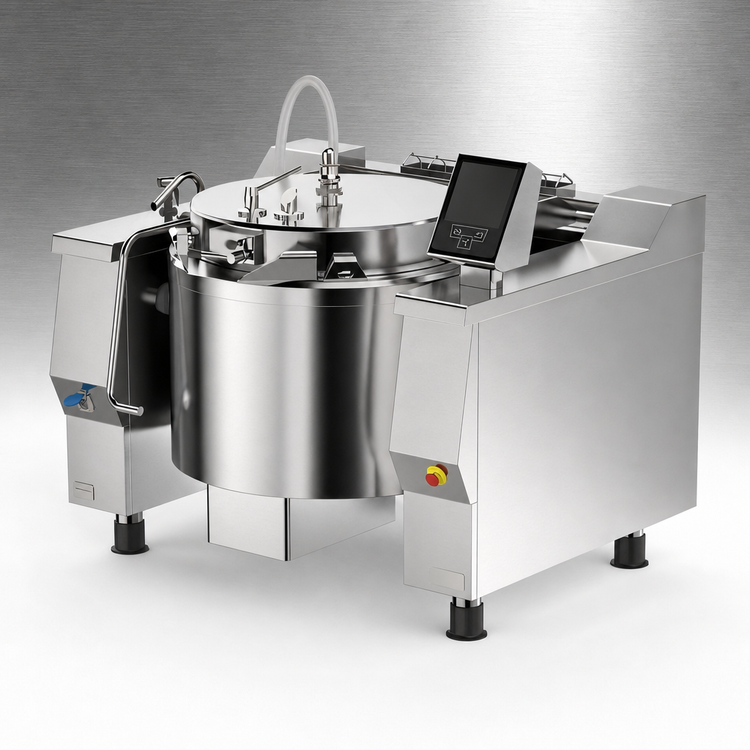 Product image #3 for Cucimix UCBTE082AV1 82 Gallon Electric Tilting Pressure Braising Pan with Mixer