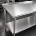 Thumbnail image #3 for John Boos Stallion 72 Inch x 30 Inch Stainless Steel Top Work Table with 1-1/2 Inch Rear Up-Turn and Undershelf