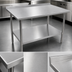 Thumbnail image #3 for John Boos Stallion 60-Inch x 30-Inch Stainless Steel Top Work Table with Rear Backsplash and Adjustable Undershelf