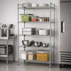 Thumbnail image #3 for Quantum WR54-1824C-5 Wire Shelving Starter Unit, 24"W x 18"D x 54"H, Chrome, 5 Shelves