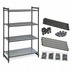 Thumbnail image #3 for Cambro Camshelving Basics Plus Stationary Starter Polymer Shelving Unit, 24 x 30 x 84 Inches, 4-Shelf Vented and Solid, Brushed Graphite