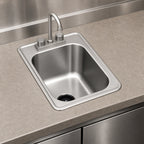 Thumbnail image #3 for Eagle Group SR22-22-13.5-1 Self-Rimming Drop-In Sink, 1 Compartment, 22 x 22 x 13-1/2 Inch Bowl, Includes 12-Inch Swivel Spout Faucet
