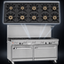 Thumbnail image #3 for Southbend Ultimate 60-Inch Gas Restaurant Range with 9 Open Burners, Standard Oven, and Cabinet Base