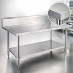 Thumbnail image #3 for Duke Manufacturing 314S-3060-10R Stainless Steel Work Table, 60 x 30 in, 14-Gauge 300 Series, 10-in Riser, Marine Edge, Undershelf