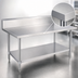 Thumbnail image #3 for Duke 60 Inch x 30 Inch 14-Gauge 300 Series Stainless Steel Work Table with 10-Inch Riser, Marine Edge, and Undershelf