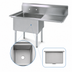 Thumbnail image #3 for BK Resources Economy 1-Compartment Stainless Steel Sink with Right Drainboard, 38-1/2 Inch Wide