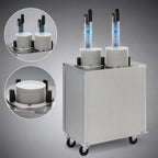Thumbnail image #3 for Delfield Shelleymatic CAB2-500ET Heated Mobile Enclosed Two-Stack Dish Dispenser for 3–5 in Round Dishes, Stainless Steel, 120V