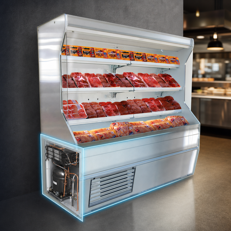 Product image #3 for Howard-McCray 32E Series 50-Inch Open-Air Meat Merchandiser, Self-Contained, Stainless Steel, LED Lighting