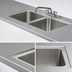 Thumbnail image #3 for Advance Tabco Double Bowl Welded Sink Into Table Top, 16 x 20 x 14 Inch Bowls, Faucet Included