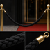Thumbnail image #3 for Securit 60-Inch Black Braided Barrier Rope with Gold Ends