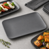 Thumbnail image #3 for American Metalcraft 12 x 7 Inch Rectangular Melamine Platter, Matte Grey