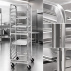 Thumbnail image #3 for Channel Manufacturing 560NS Stainless Steel End-Load Bun Pan Rack, 36-Pan Capacity, 1.5-Inch Wire Slides, 5-Inch Casters