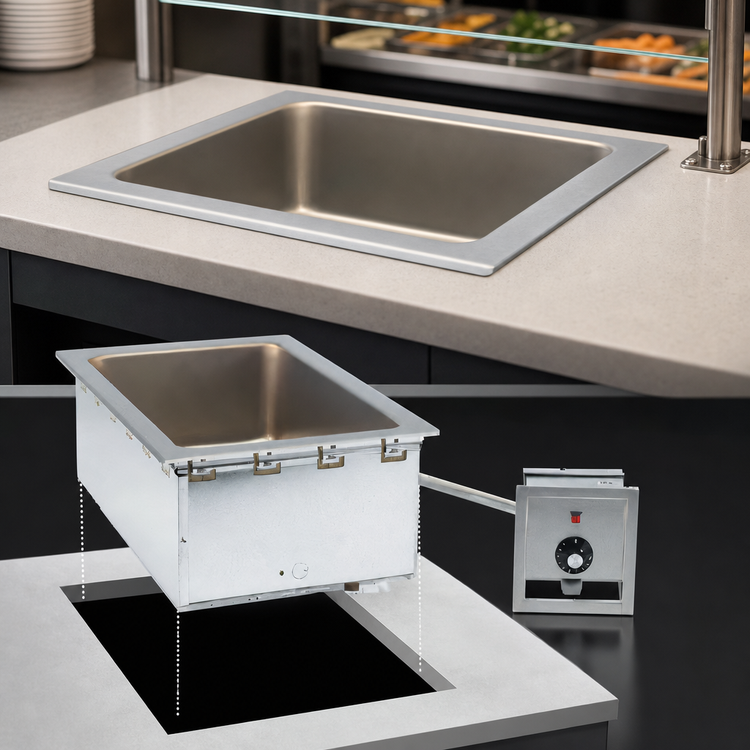 Product image #3 for Vollrath Top-Mount Electric Drop-In Hot Food Well, Wet Operation, 1 Full-Size Pan, 120V