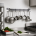 Thumbnail image #3 for Advance Tabco 60-Inch Wall-Mounted Single-Bar Stainless Steel Pot Rack with 9 Double Hooks