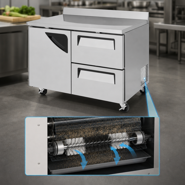 Product image #3 for Turbo Air Super Deluxe Two-Section 48-1/4-Inch Worktop Freezer with 1 Door and 2 Drawers, 12 Cu. Ft.